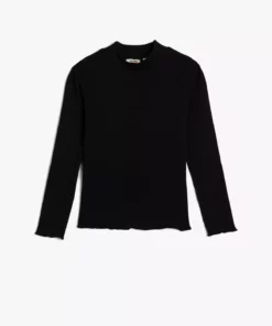 تیشرت یقه دار پایهای کشباف بلند آستین از جنس پنبه برند Koton - 744057444