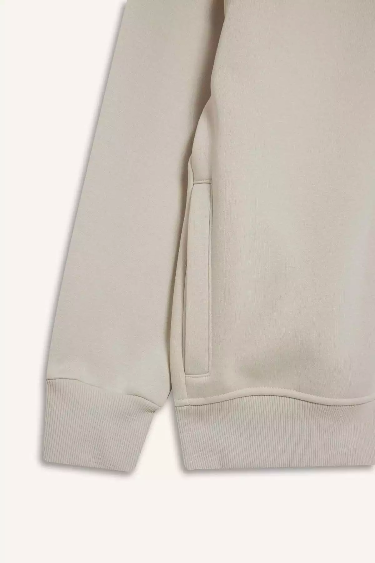 سویشرت زیپدار با یقه دیگی چاپی و فیت باکسی آستر نرم E1367AX25SP برند Defacto - 890368604