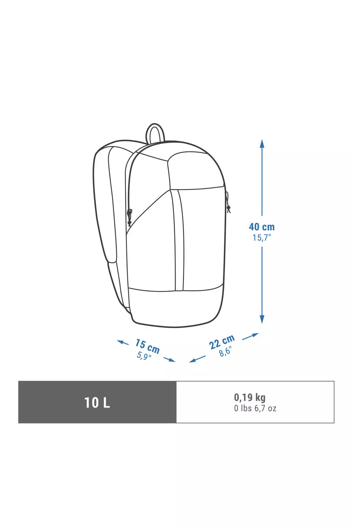کوله پشتی کوهنوردی کچوا - 10 لیتر - سیاه - مدل NH Arpenaz 100 برند Decathlon - 739710654