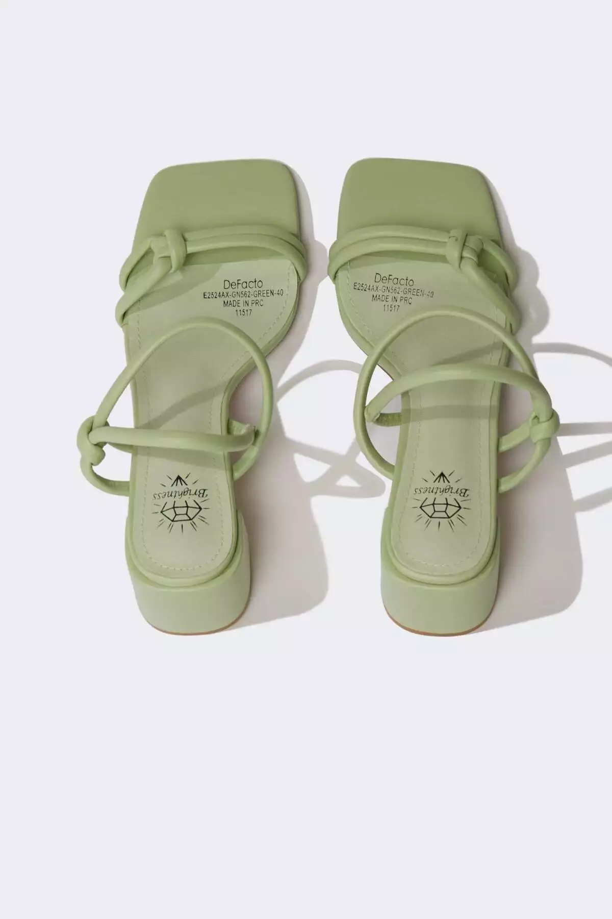 صندل پاشنه بلند زنانه با کفی بلند از چرم مصنوعی مدل E2524AX25SM برند Defacto - 922279682