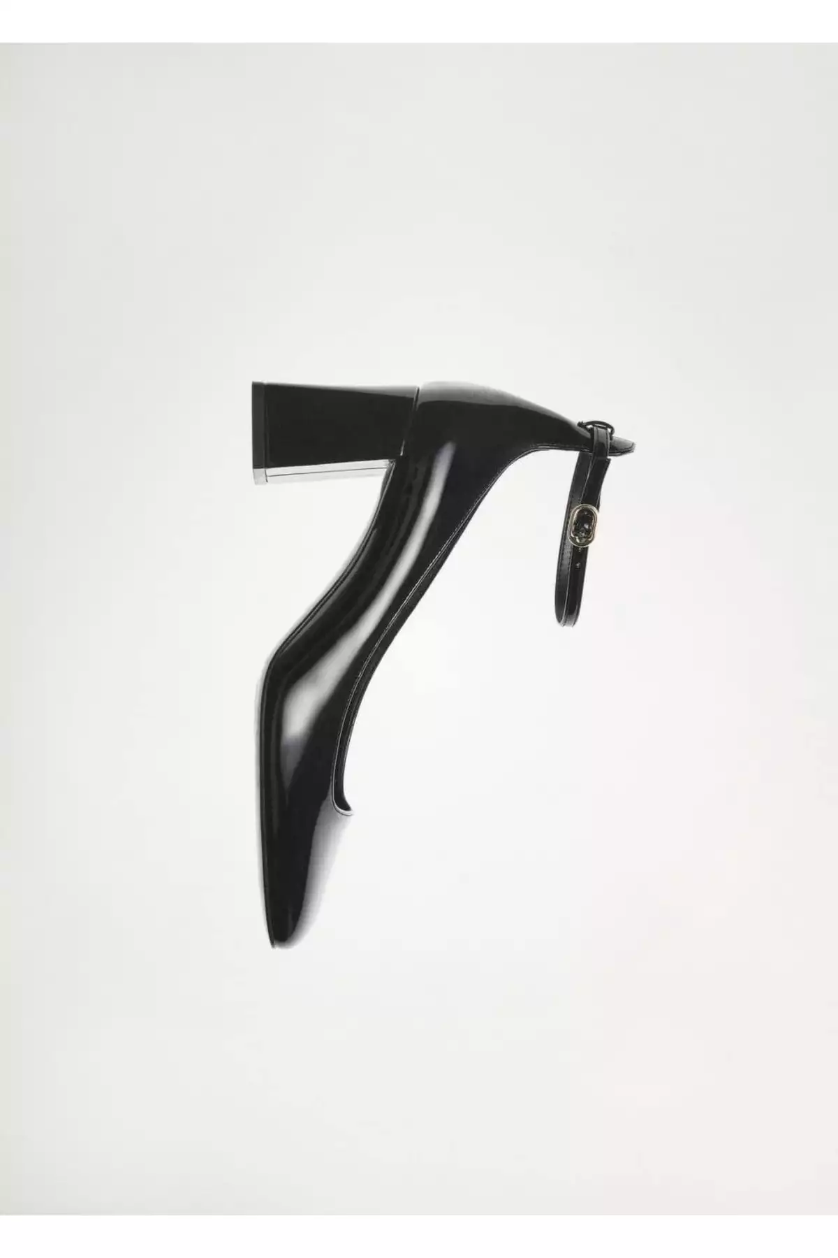 کفش پاشنهدار با ظاهر چرم لغزنده برند MANGO - 882276266