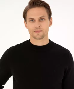 ژاکت básico یقه ربع مشکی مدل فیت اسلیم 50296564-VR046 برند Pierre Cardin - 868933467