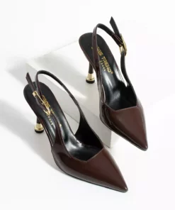 کفش پاشنه بلند زنانه قهوه‌ای (8 سانتیمتر) مناسب برای نامزدی، مراسم، عروسی، فارغ‌التحصیلی و شب خواستگاری، مدل نوک تیز مجلسی برند HVZ Exclusive - 922361250