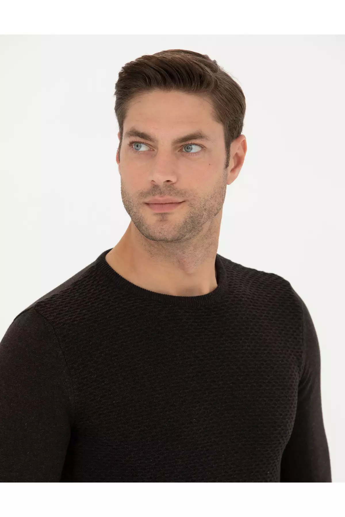 پولوشرت با یقه گرد و رنگ قهوهای مدل Slim Fit برند Pierre Cardin - 829102382