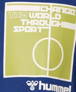 تی‌شرت آبی مردانه با طرح چاپی مدل 911598-1010 برند hummel - 350111022