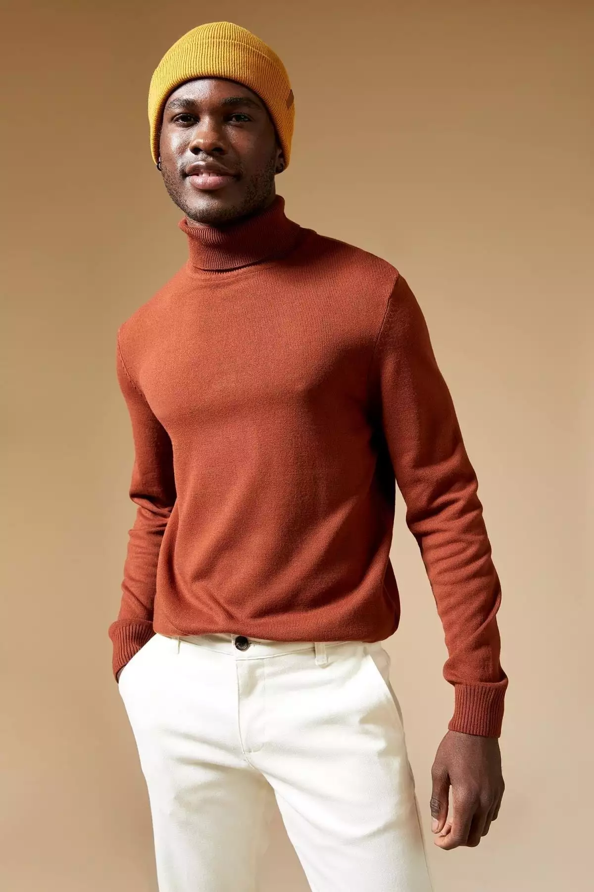 ژاکت بافتنی یقه اسکی فیت باریک برند Defacto - 133306823