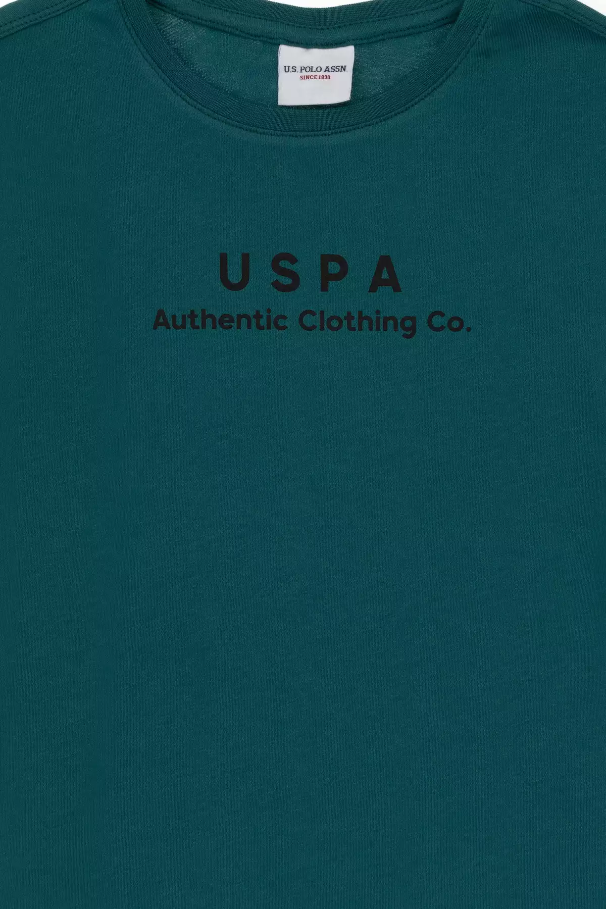 تیشرت ساده یقه گرد در رنگ سبز تیره برای پسران 50306513-VR101 برند U.S. Polo Assn. - 855953971