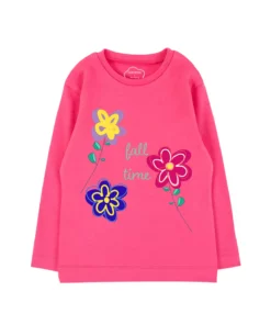 تیشرت آستین بلند با طرح Fall Time به رنگ فوشیا، مناسب برای دختران که ۱۰۰٪ از پنبه تهیه شده است. برند Bubuga - 821517641