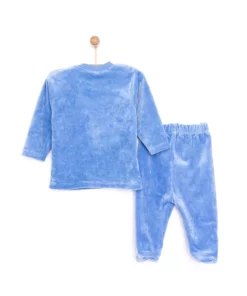 تی‌شرت و شلوارک پسرانه مخملی نوزاد هلو بیبی برند ebebek Hello Baby - 919995352