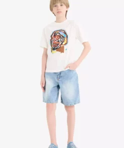 تی شرت آستین کوتاه یقه خدمه پسرانه E7496A825SM - 926705525