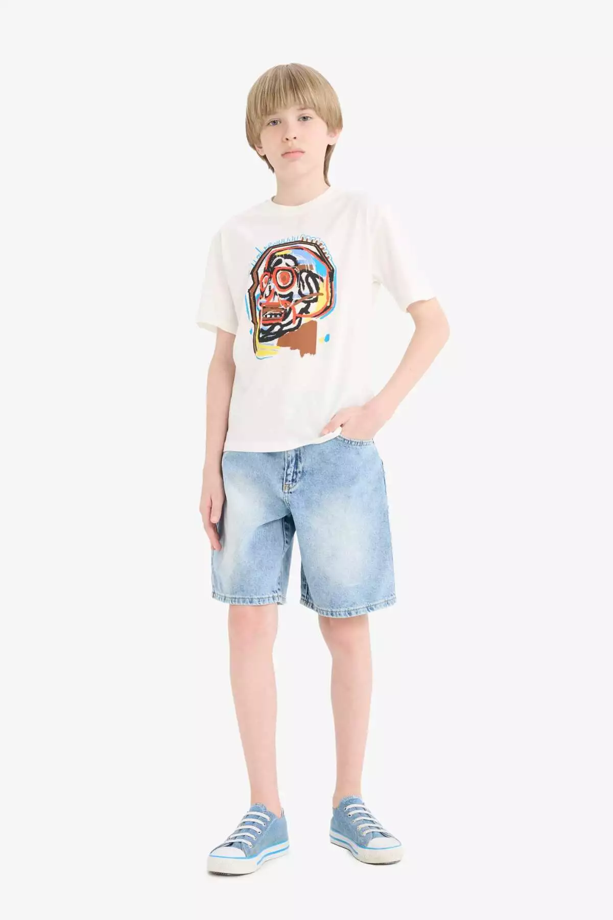 تی شرت آستین کوتاه یقه خدمه پسرانه E7496A825SM - 926705525