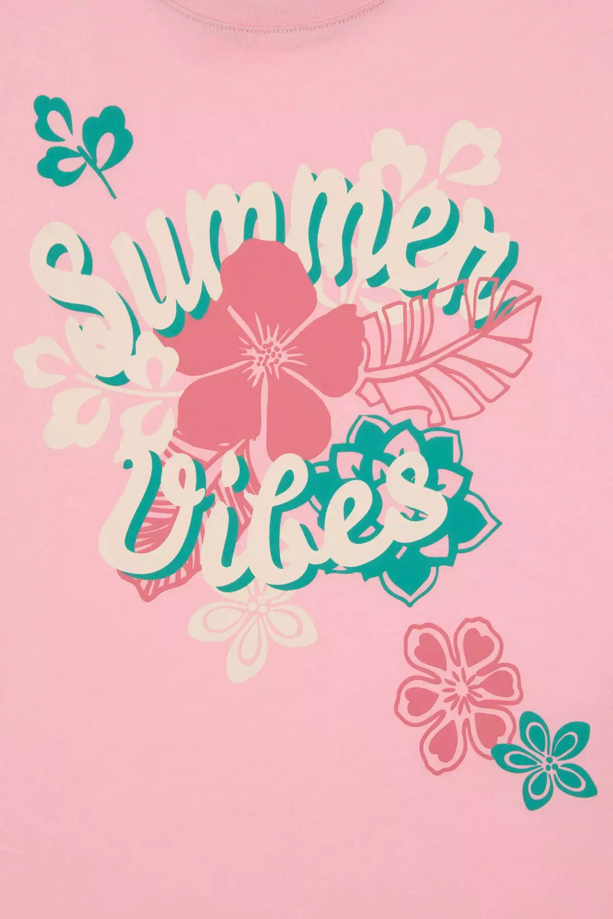 تیشرت نخی طرحدار یقه گرد راحتی برای دختران با رنگ صورتی روشن 50306203-VR078 برند U.S. Polo Assn. - 941914958