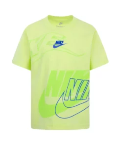 تی‌شرت کودک نئون سیرنگی با یقه صفر، 60% پنبه و 40% پلی‌استر برند Nike - 1038156114