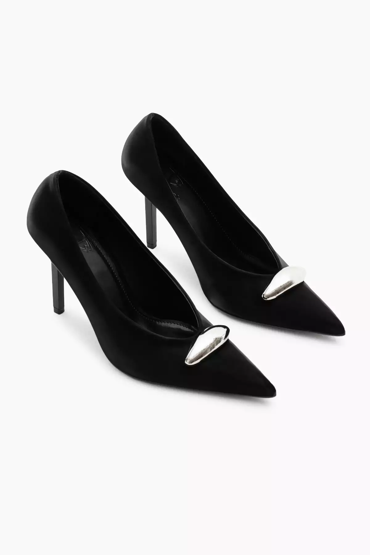 کفش پاشنه بلند زنانه با نوک تیز و جزئیات قفلی در قسمت جلو و کفی نئولیت سیاه برند Tonny Black - 868542832