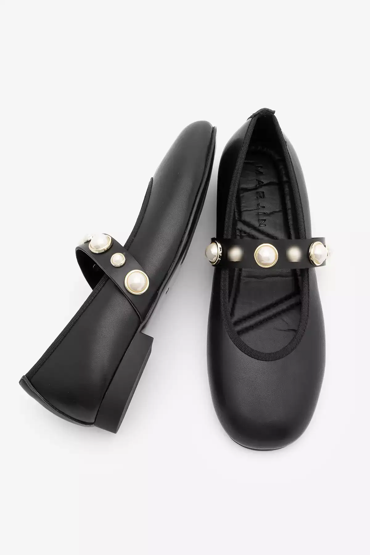 کفش باله زنانه بنددار وسما مشکی برند Marjin - 899931994