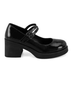 کفش کلاسیک دخترانه ماری جین پاشنه‌دار چرم سیاه لوئیزا برند Desa - 883863913