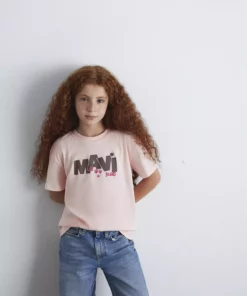 تیشرت صورتی با طرح پتی / برش شل و راحت 7610361-90974 برند Mavi - 958018464