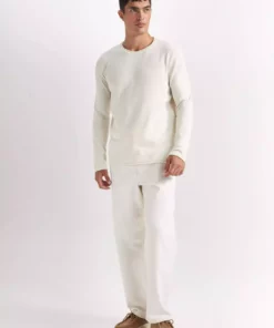 ژاکت بافتنی ساده و کلاسیک یقه گرد Relax Fit مدل D3278AX24WN برند Defacto - 860358423