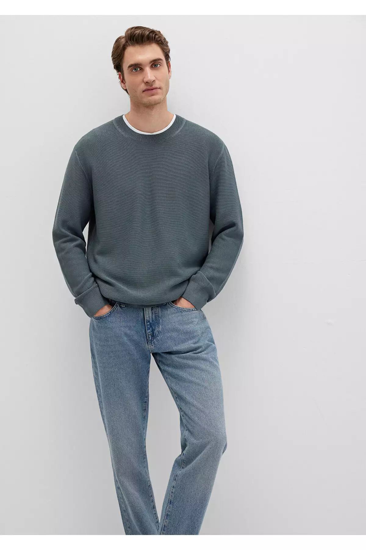 پلیور یقه گرد طوسی مناسب سایز معمولی / 0710197-80889 برند Mavi - 999233903