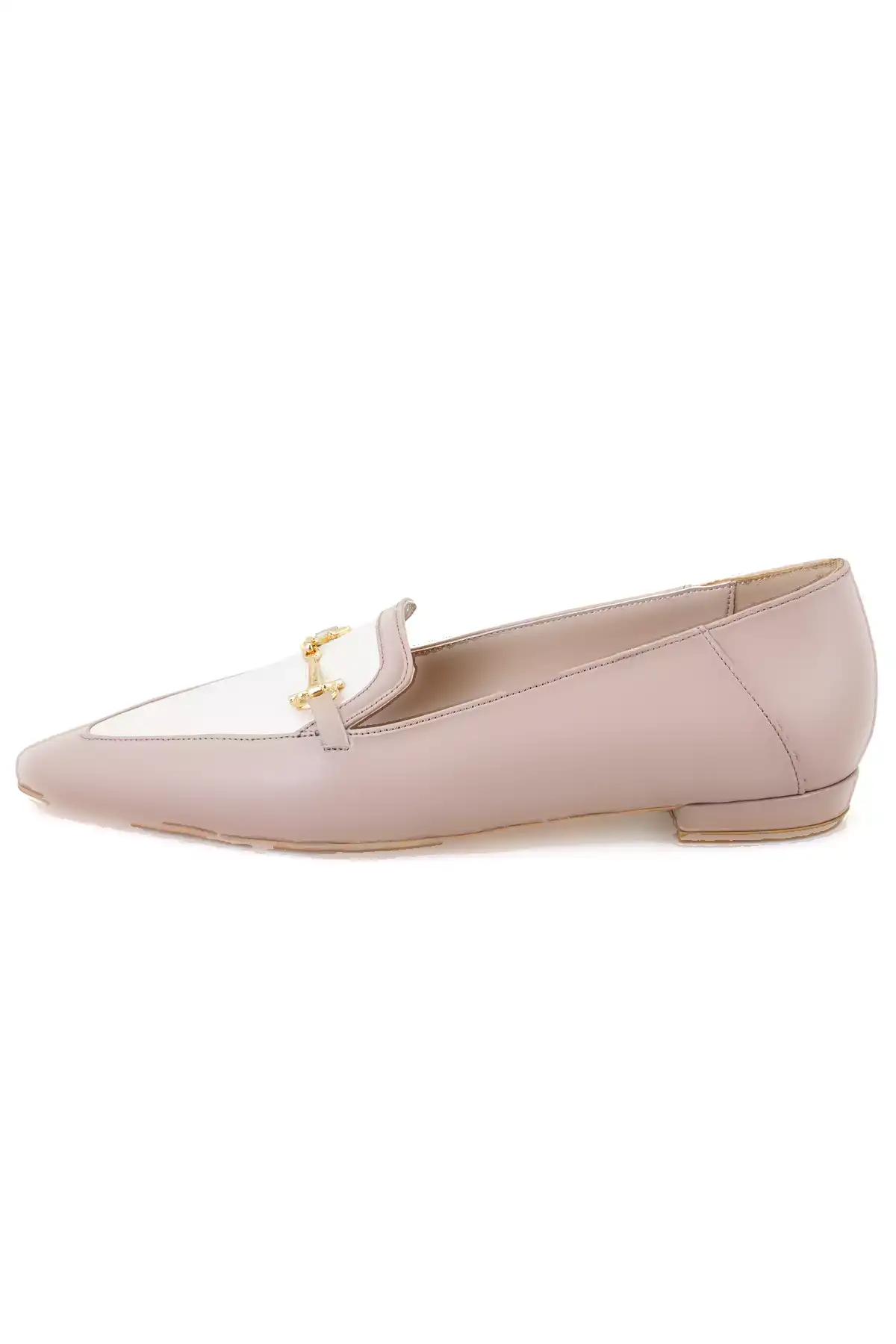 کفش لوفر زنانه با بند لوازم جانبی چرم رنگ بژ برند Desa - 770777606