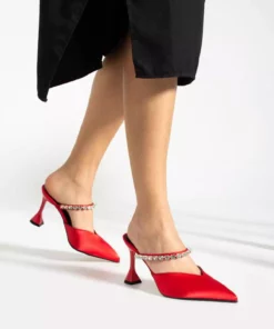 کرم ساتن با جزئیات پاشنه‌دار (۹ سانتی‌متر) برند tulin women - 1039168529