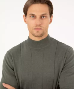 کاپشن بافتنی یقه نصفه اسلیم فیت دوما 50300460-VR210 برند Pierre Cardin - 865582805