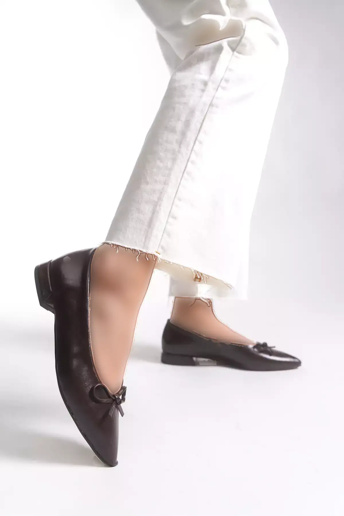 بافت قهوهای، کفش بدمینتون زنانه با نوک تیز 0012502 برند Riccon - 983028529