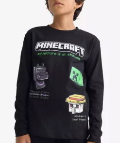 تیشرت آستین بلند یقهدار دوچرخهسواری برای پسر بچهها مدل Minecraft کد F5091A825AU برند Defacto - 978606305