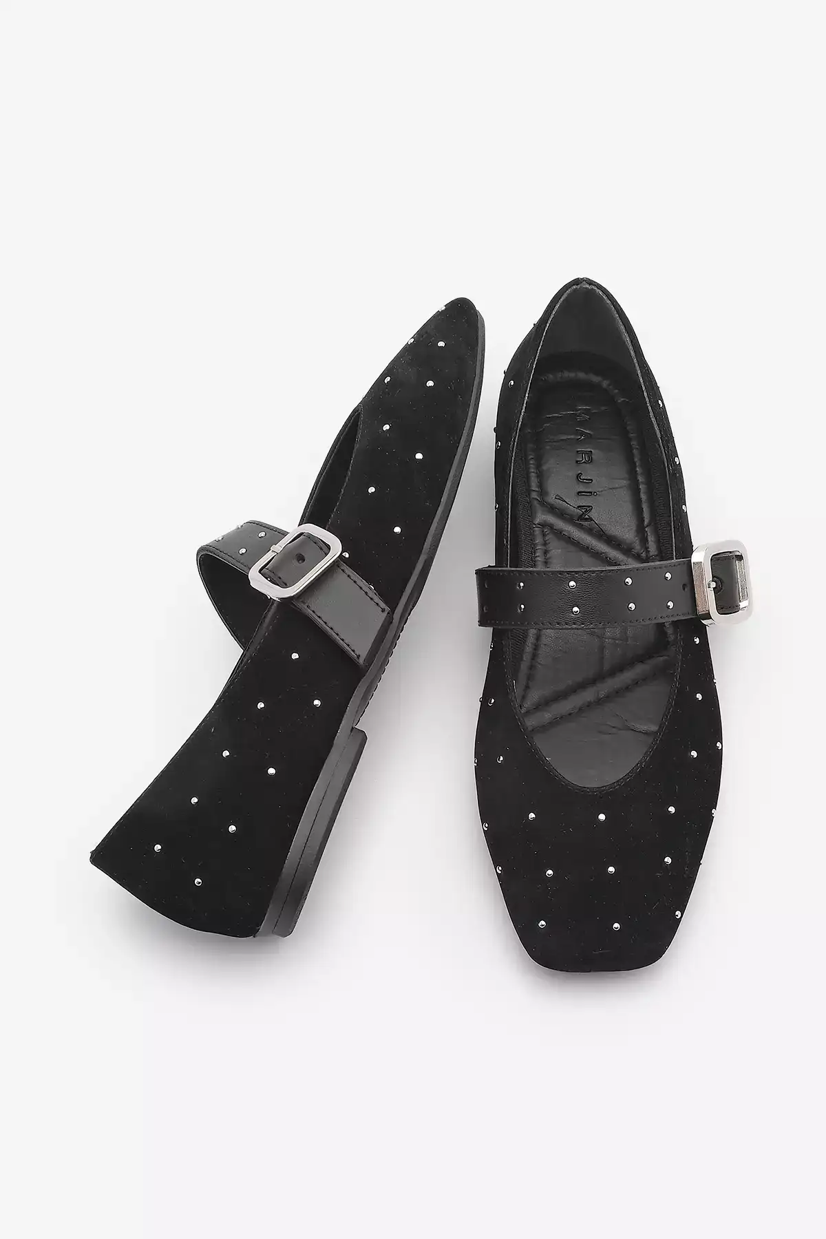 بافت کمر باریک زنانه با قفل و نوک گرد مدل زیبا ولونا، مشکی مخملی برند Marjin - 892052851