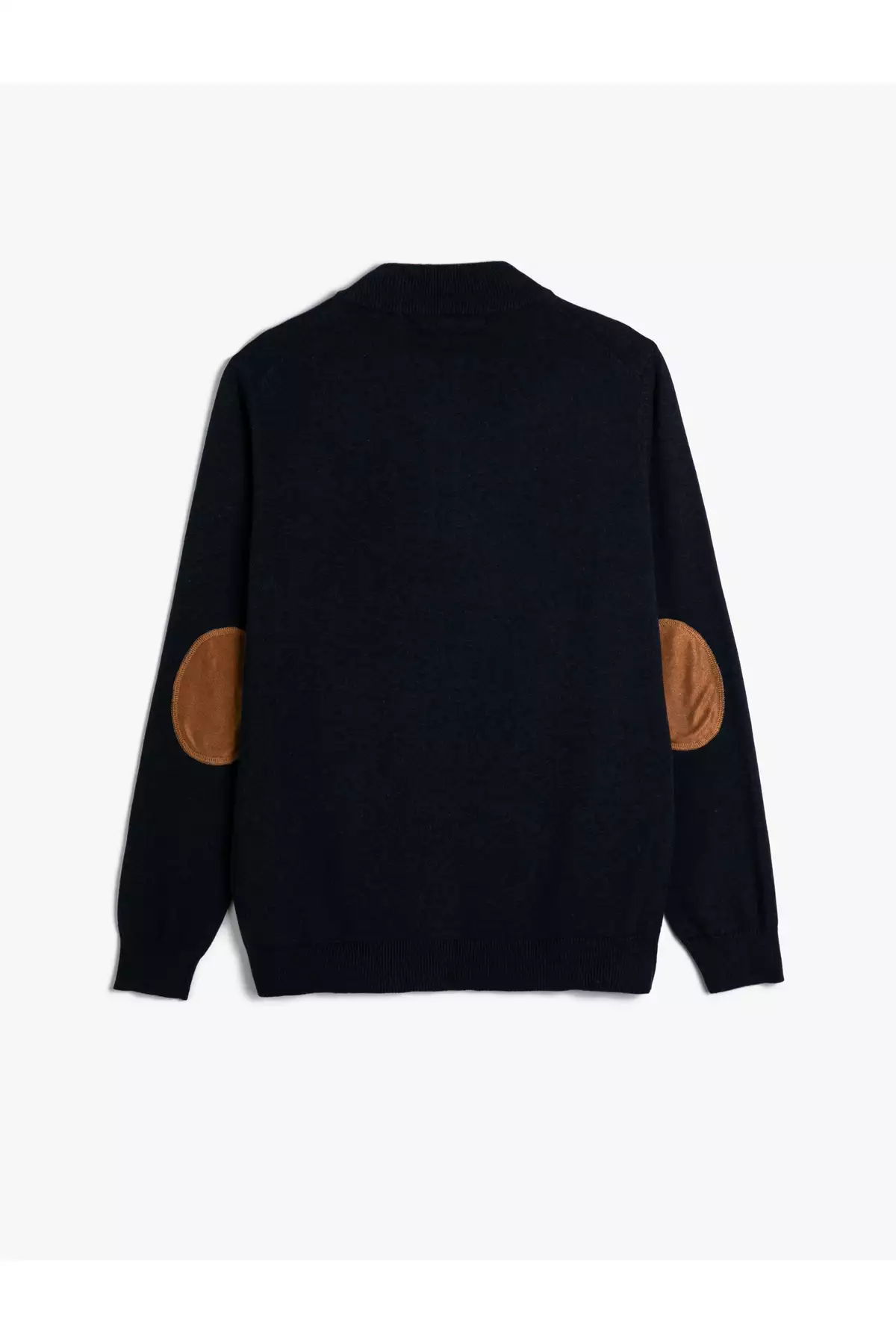 کامی خمی نیمه زیپ، فیت باریک، آستین بلند با جزئیات آرنجی برند Koton - 829239498