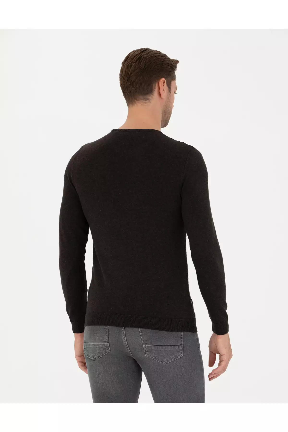 پولوشرت با یقه گرد و رنگ قهوهای مدل Slim Fit برند Pierre Cardin - 829102382