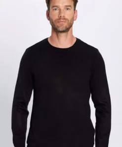 کت ترکوشی آقایان با برش باریک و نرم، بافت غیرپرزدار و یقه گرد مشکی برند Tudors - 767454535