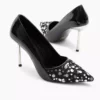 کفش پاشنه بلند نوک تیز زنانه با لایه نئولیت و طراحی مروارید مشکی برند Tonny Black - 868527177