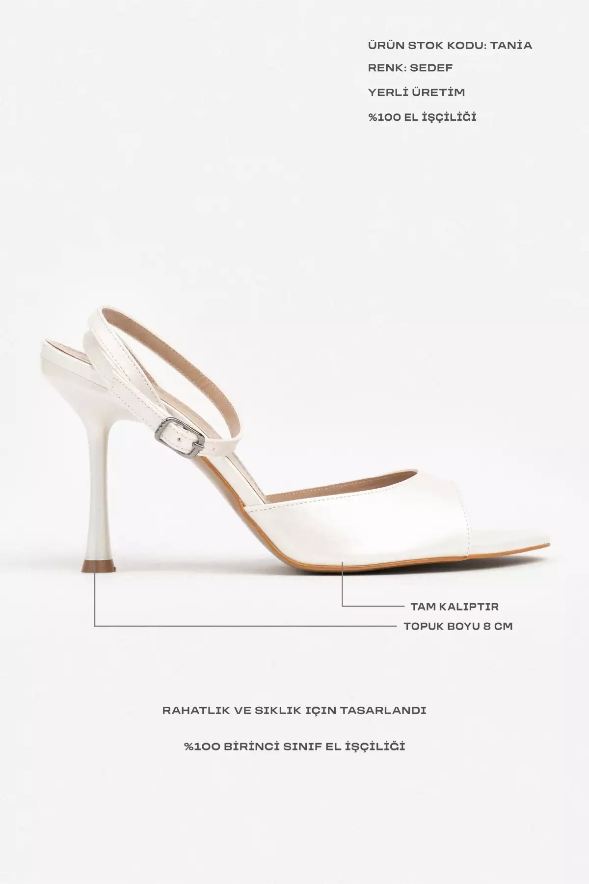 کفش پاشنه نازک زنانه با جزئیات کمربند مچ دست تانیا سدف برند NİŞANTAŞI SHOES - 937807229