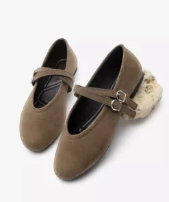 بابت زنانه با بند ضربدری نیرزا قهوهای سوئدی برند Marjin - 982090660