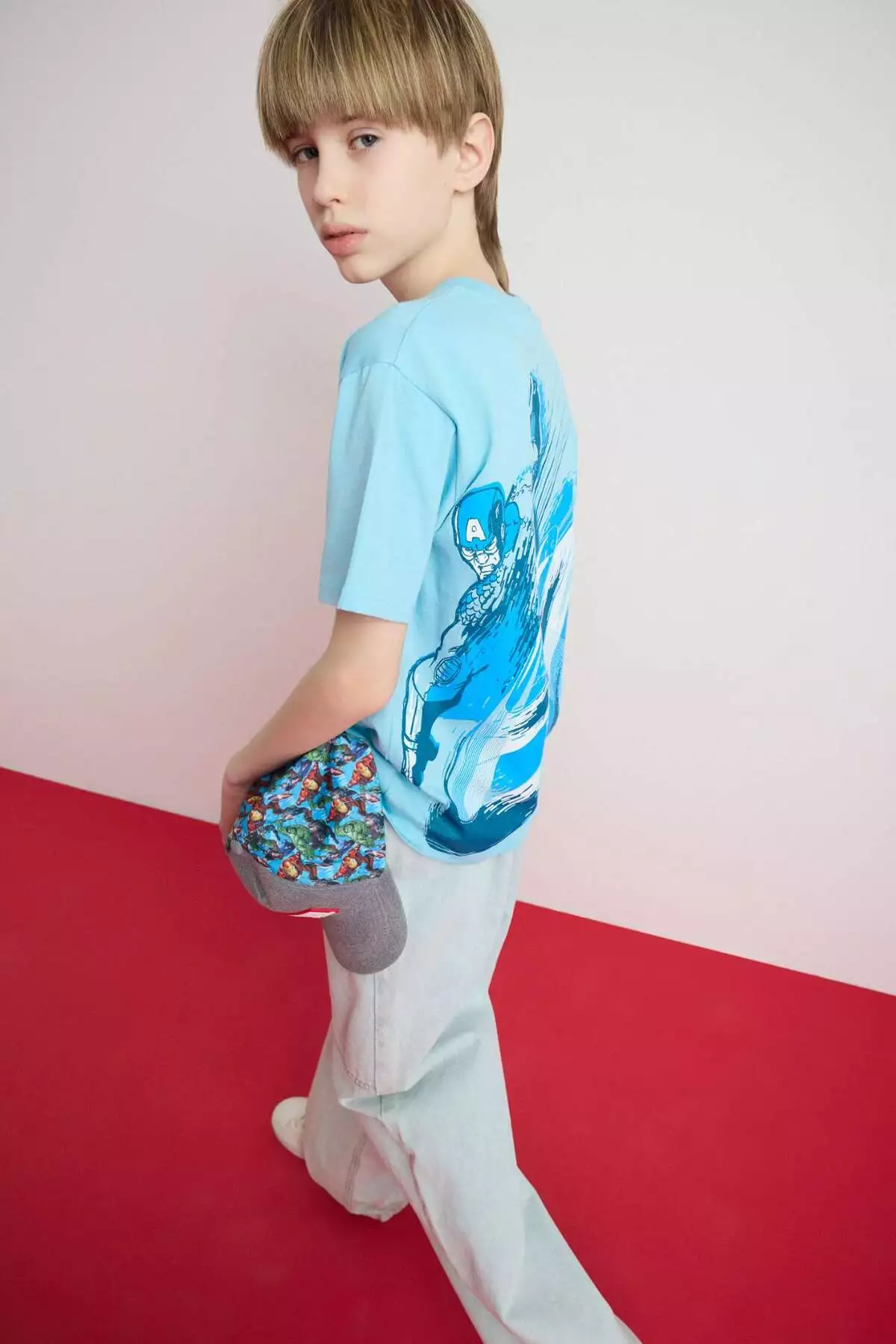 تیشرت آستین کوتاه یقهگرد کودکانه پسرانه مارول اونجرز E3097A825SM برند Defacto - 895012502