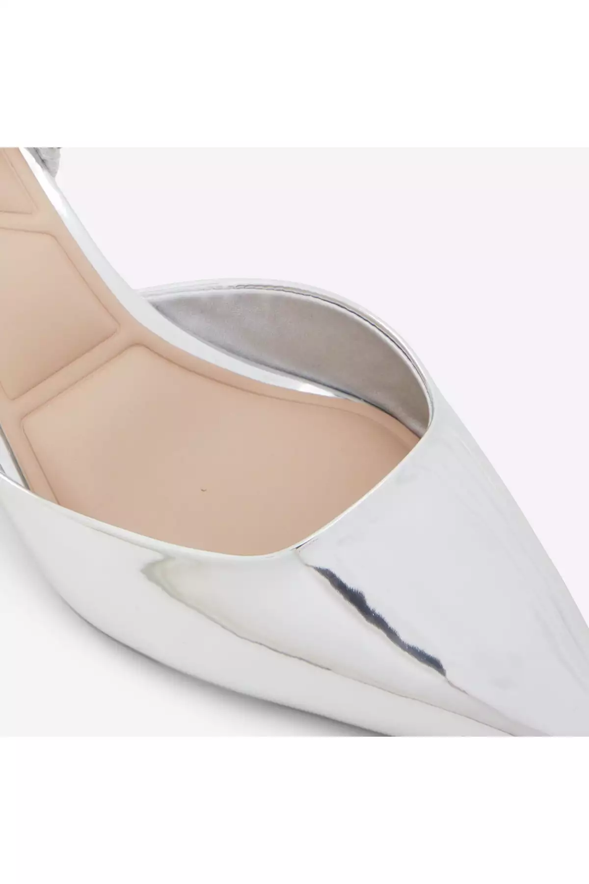 گاوآی دیسی - کفش مجلسی پاشنه نازک زنانه از چرم مصنوعی نقرهای برند Aldo - 922444247