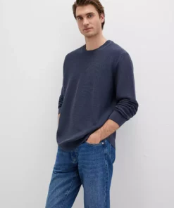 پلیور یقه گرد رنگ سرمهای فیت معمولی برند Mavi - 996630170