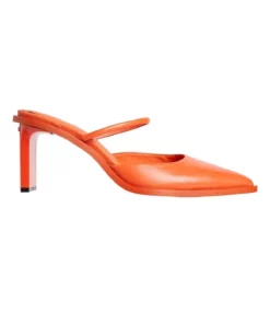کفش زنانه کلاسیک پاشنه‌دار نارنجی با زیره ضد لغزش و لوگوی برند برند Calvin Klein - 829862960