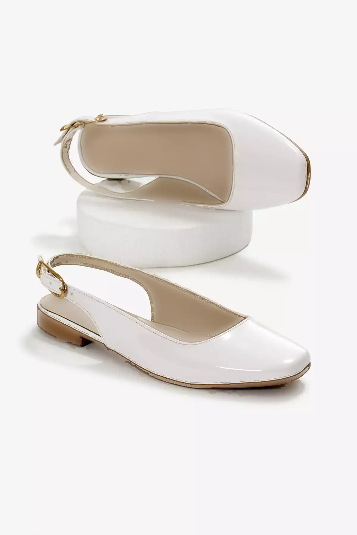 کتانی زنانه سفید با پشتی باز و قفلدار برند Tonny Black - 965628068