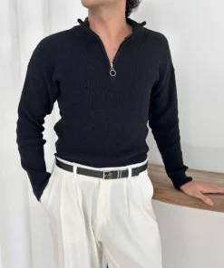 3 عدد ژاکت بافت نیمه زیپ از نوع سلنیک برند Genel Markalar - 850070208