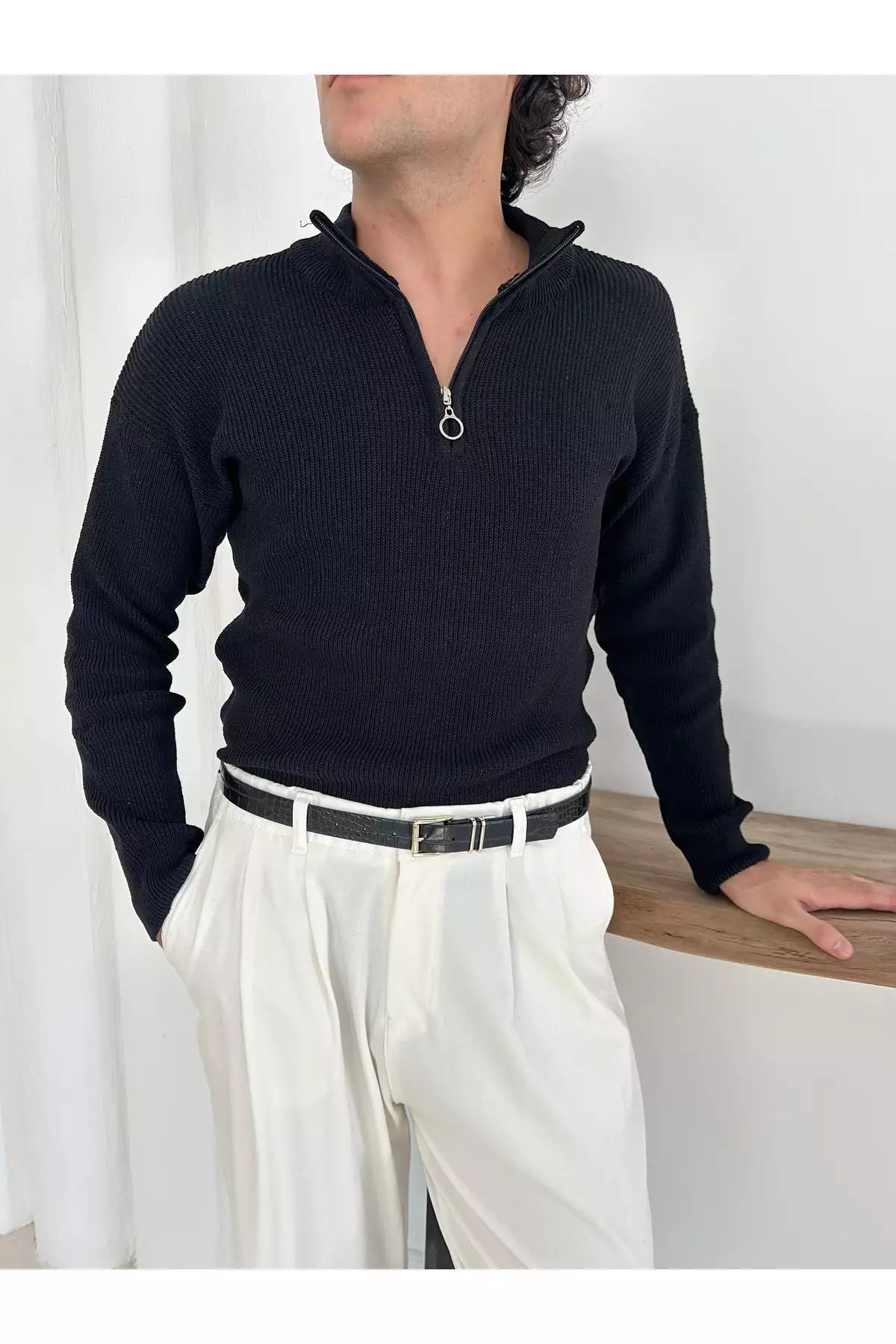 3 عدد ژاکت بافت نیمه زیپ از نوع سلنیک برند Genel Markalar - 850070208