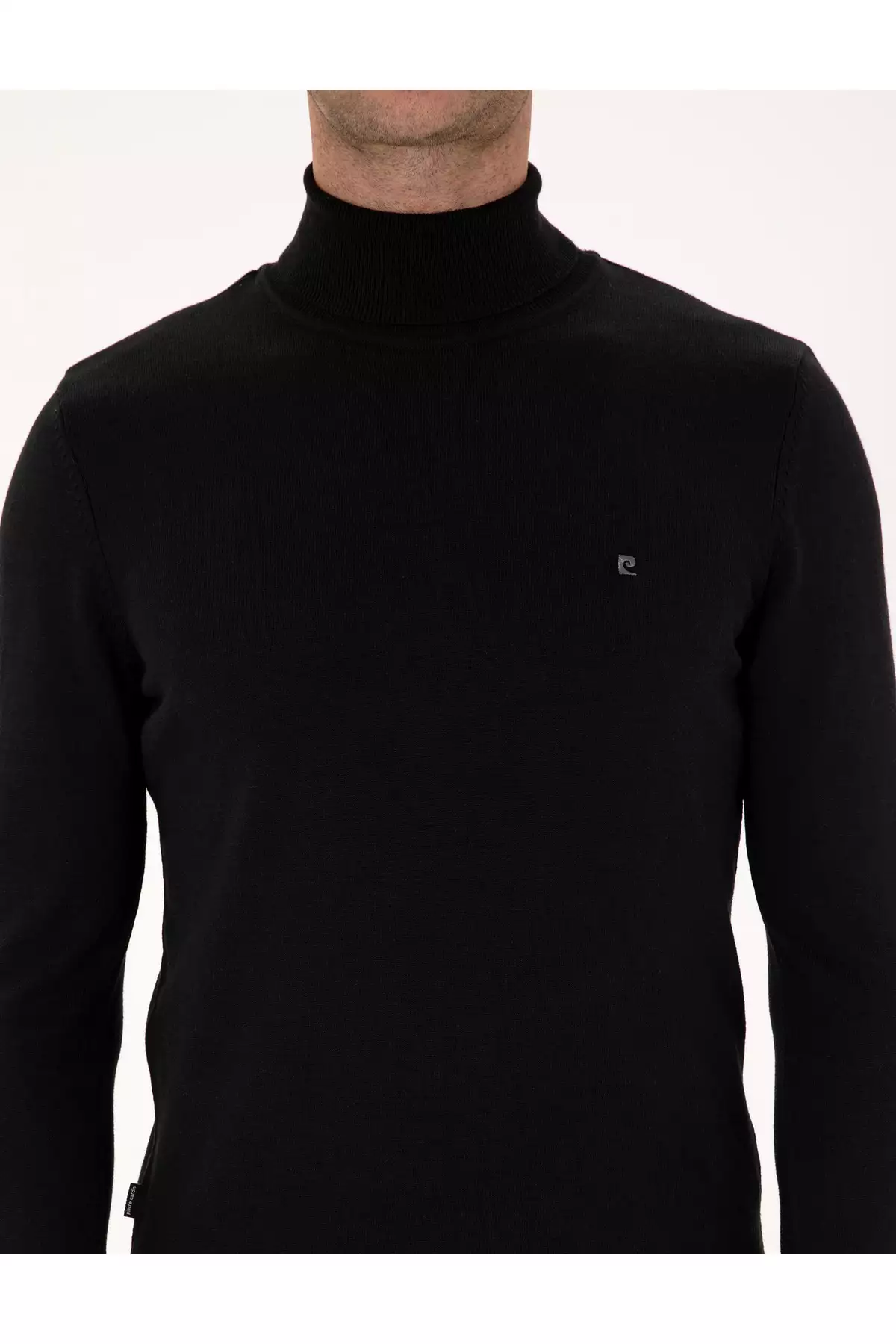 ژاکت بافتنی یقه اسکی مشکی با فیت اسلیم 50314202-VR046 برند Pierre Cardin - 976142642