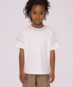 تیشرت اکرú برای دختر بچه‌ها برند Tyess - 900192527