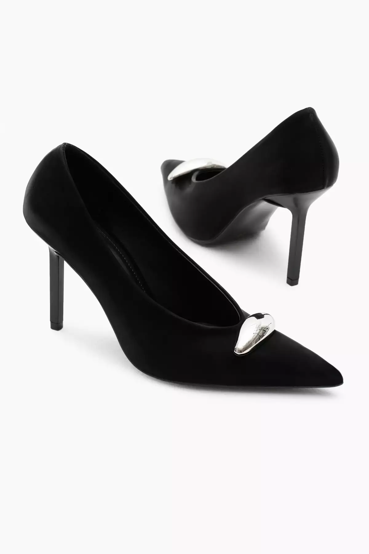 کفش پاشنه بلند زنانه با نوک تیز و جزئیات قفلی در قسمت جلو و کفی نئولیت سیاه برند Tonny Black - 868542832