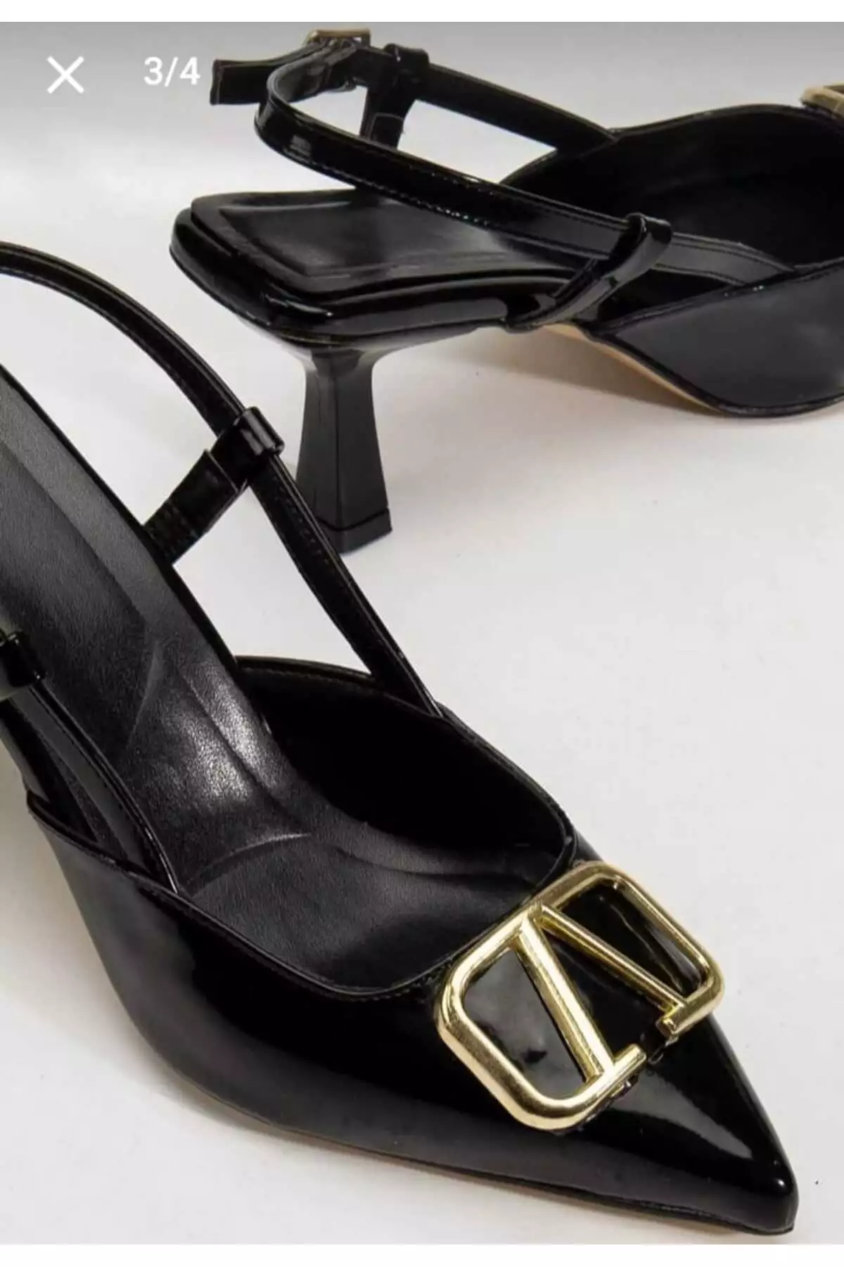 کفش پاشنهبلند نازک مشکی با جزئیات براق برند Dira - 922772317