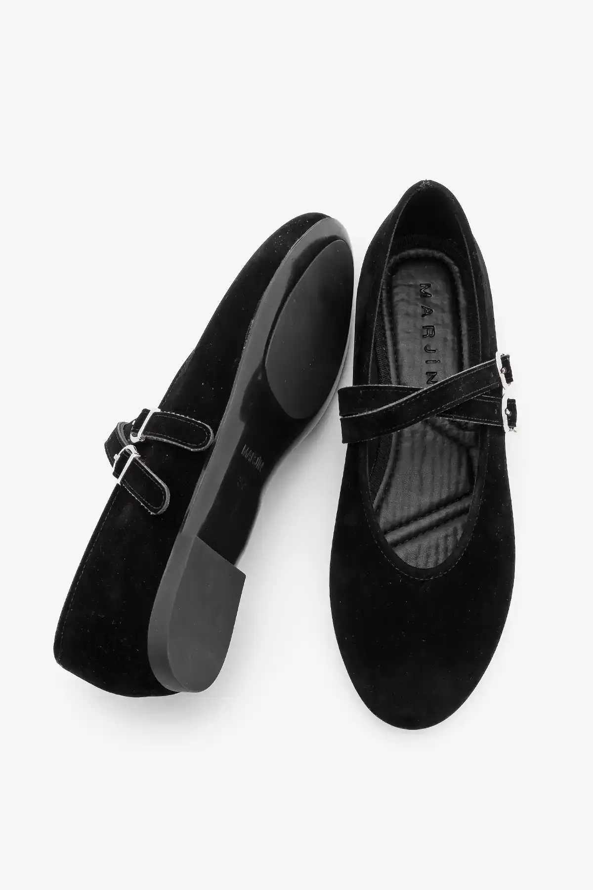 زنانه کفش بامبویی با بند متقاطع نیروزا مشکی جیر برند Marjin - 899085130