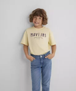 تی‌شرت زرد با طراحی چاپی Jns / برش آزاد و راحت 6610396-70024 برند Mavi - 958017900
