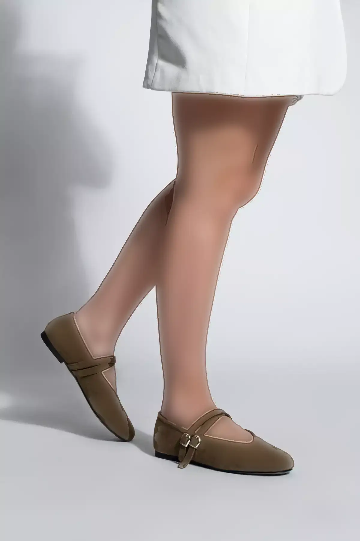 بابت زنانه با بند ضربدری نیرزا قهوهای سوئدی برند Marjin - 982090660