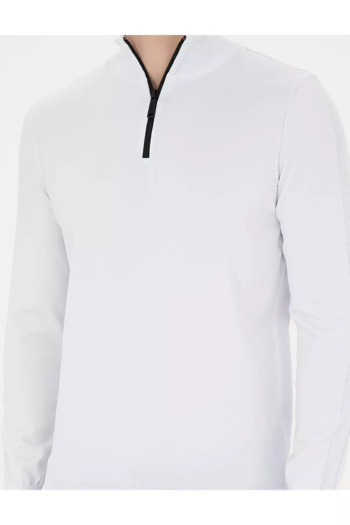 ژاکت بافتنی تنگ فری سایز یقهای زیپدار رنگ کرم روشن 50279383-VR019 برند Pierre Cardin - 829207017